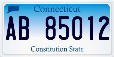CT license plate AB85012