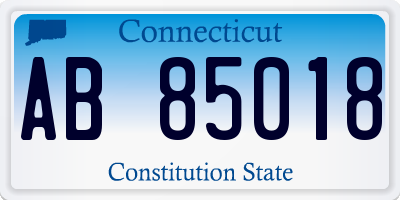 CT license plate AB85018