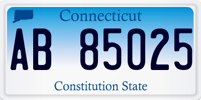 CT license plate AB85025