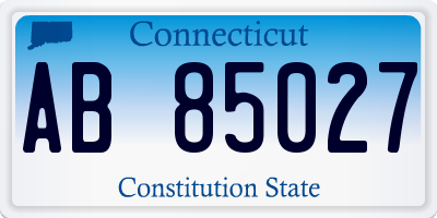 CT license plate AB85027