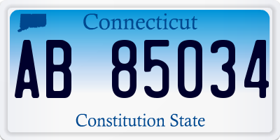 CT license plate AB85034