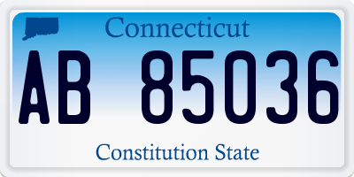 CT license plate AB85036