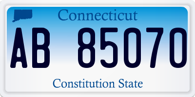 CT license plate AB85070