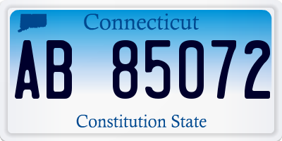 CT license plate AB85072