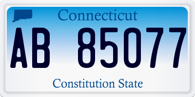 CT license plate AB85077