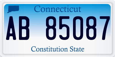 CT license plate AB85087