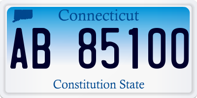 CT license plate AB85100