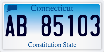 CT license plate AB85103