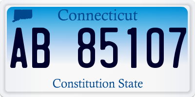 CT license plate AB85107