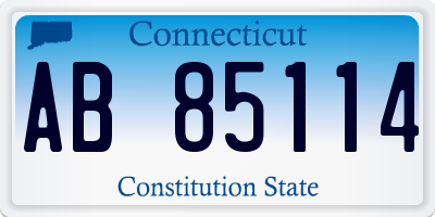 CT license plate AB85114