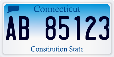 CT license plate AB85123