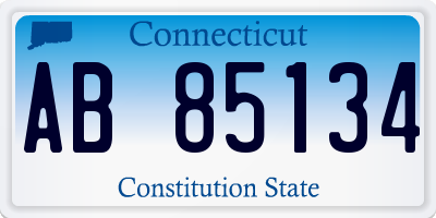 CT license plate AB85134