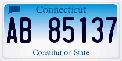 CT license plate AB85137