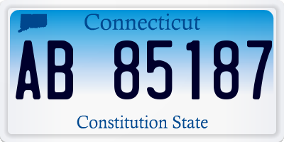 CT license plate AB85187