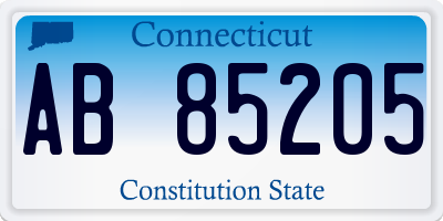 CT license plate AB85205