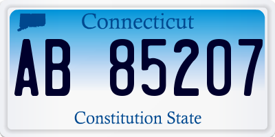 CT license plate AB85207