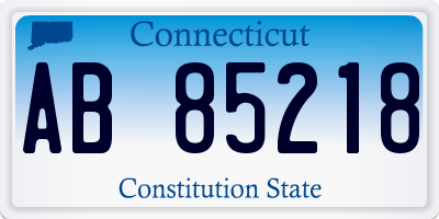 CT license plate AB85218