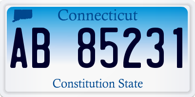 CT license plate AB85231