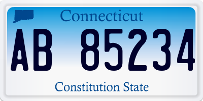 CT license plate AB85234