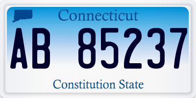 CT license plate AB85237