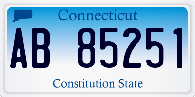 CT license plate AB85251