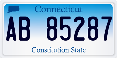 CT license plate AB85287