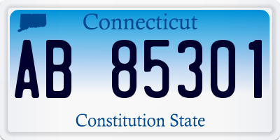 CT license plate AB85301