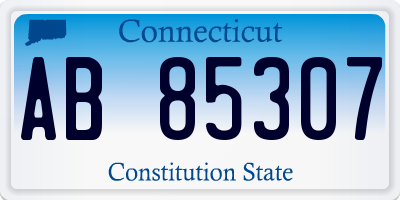 CT license plate AB85307