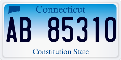 CT license plate AB85310