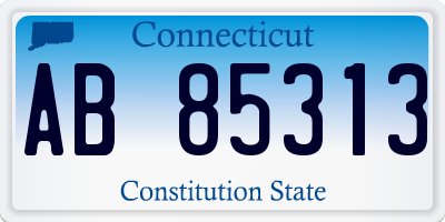 CT license plate AB85313