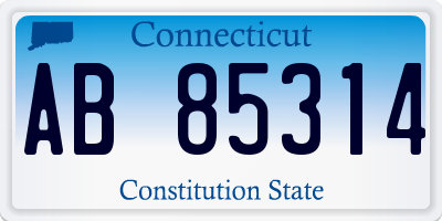 CT license plate AB85314