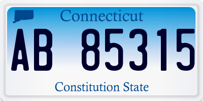 CT license plate AB85315