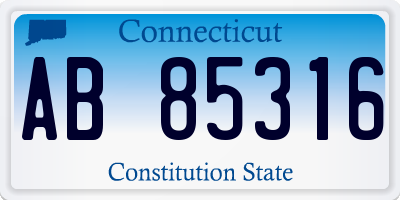 CT license plate AB85316