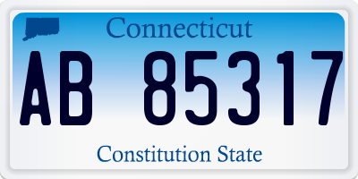 CT license plate AB85317