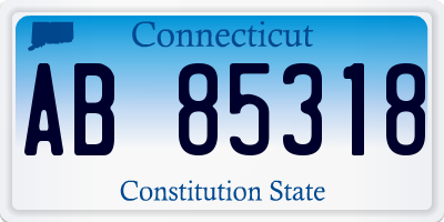 CT license plate AB85318