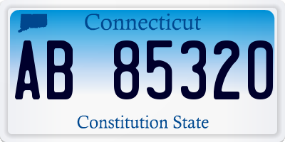 CT license plate AB85320