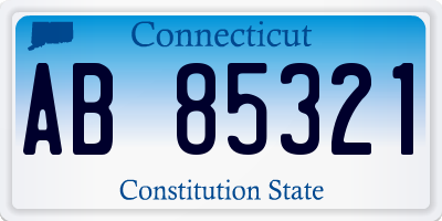 CT license plate AB85321