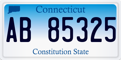 CT license plate AB85325