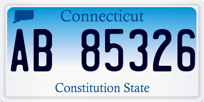 CT license plate AB85326