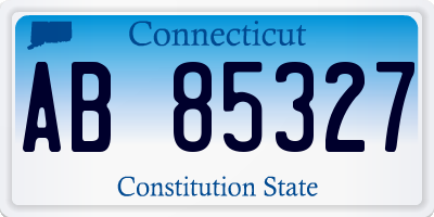 CT license plate AB85327