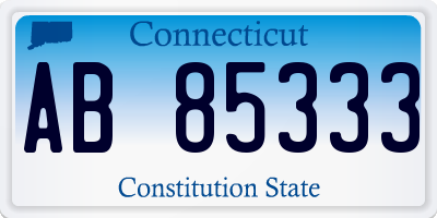 CT license plate AB85333