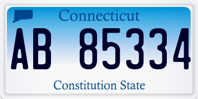 CT license plate AB85334