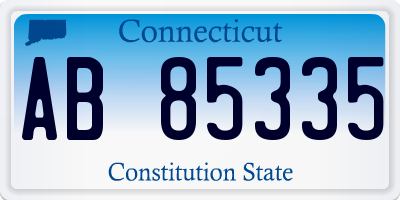 CT license plate AB85335