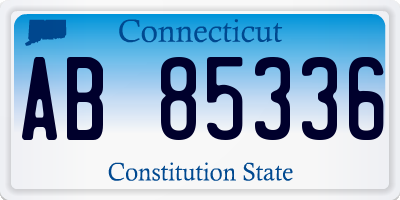 CT license plate AB85336