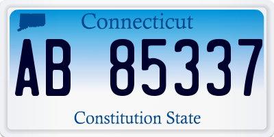 CT license plate AB85337