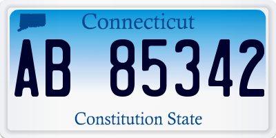 CT license plate AB85342