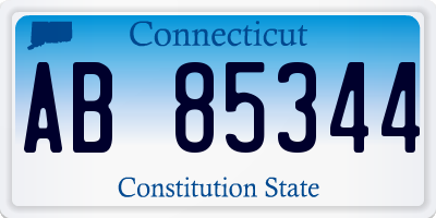 CT license plate AB85344