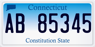 CT license plate AB85345