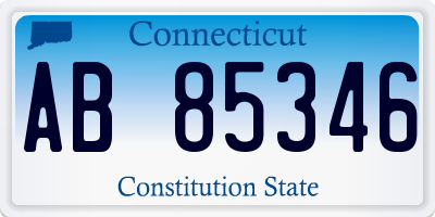 CT license plate AB85346