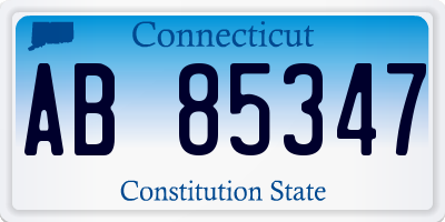 CT license plate AB85347